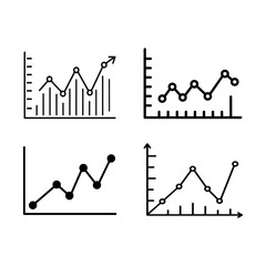 Business graph icon isolated on transparent background