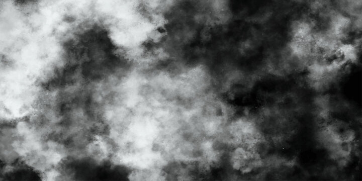 Abstract ash cloud and smoke texture in dark background. Gray color powder explosion cloud isolated on black background. dust smoke . Gray dust particles explosion background. 