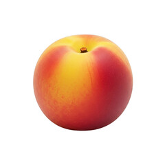 Perfectly ripe nectarine with vibrant orange and red skin, isolated on a white background for healthy food promotions.