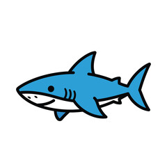 Fototapeta premium Cartoon Blue Shark