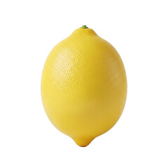 Bright Yellow Lemon, Zesty Citrus Fruit with Textured Skin, Isolated on a Clean White Background for Cooking and Refreshment
