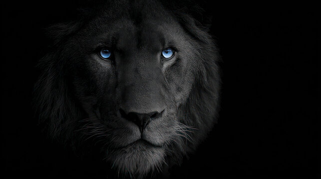 Black lion portrait