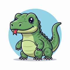 Obraz premium Cartoon Green T-Rex