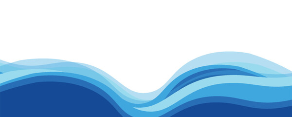 Blue Ocean Wave Layer Vector Background Illustration