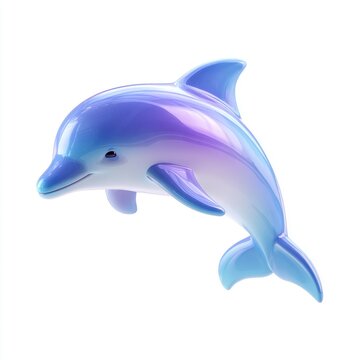 Blue dolphin creature illustration with purple hues