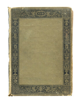 An antique book with a decorative frame