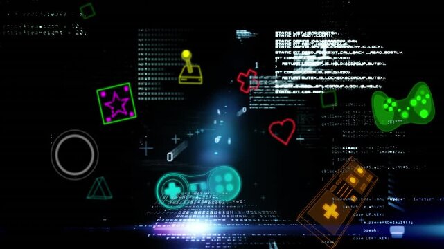 Animation of geometric shapes with video game controllers over computer language