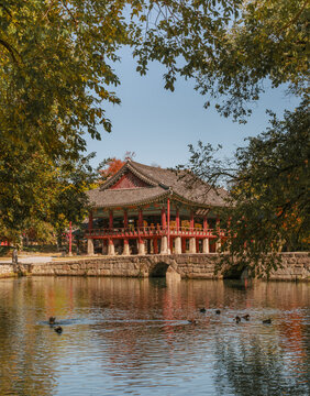Autumn at Gwanghallu Pavilion in Namwon, South Korea