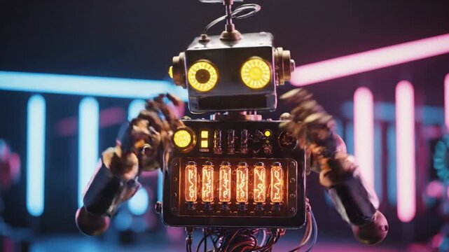 Robot Performing Dance Futuristic Surrealism