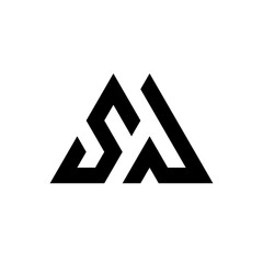 Letter SP triangle masculine monogram logo