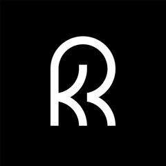 RK or KR minimal monogram logo