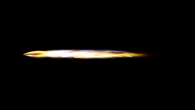bullet fire flying flying bullet Military gun muzzle flashes with spark and smoke
