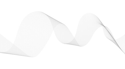 Abstract grey, white smooth element swoosh speed wave modern stream background. Wave with lines created using blend tool. Abstract frequency sound wave lines and twisted curve lines background.