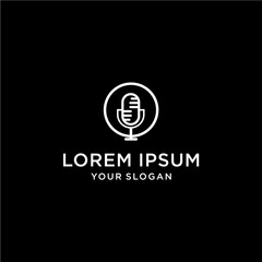 Obraz premium Microphone Icon Logo Design Template.