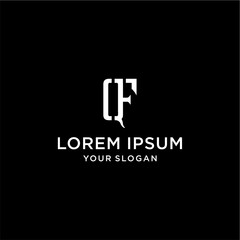 Fototapeta premium Modern White Logo Design on Black Background.