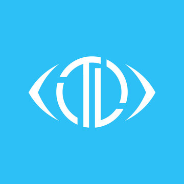 White Logo Design on Blue Background.