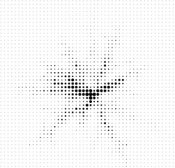 Halftone dot pattern forming a cross symbol