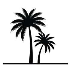 Two palm trees standing on a beach