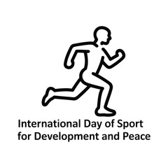Obraz premium International Day of Sport for Development and Peace running man logo
