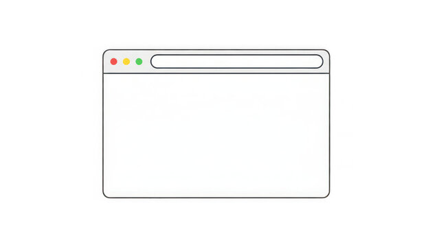 Web Browser Window Interface Outline Icon Isolated on Transparent Background