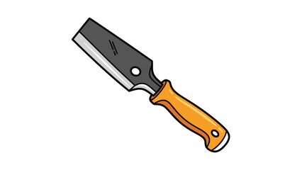 Obraz premium Handyman equipment: cartoon style hand saw with wooden handle