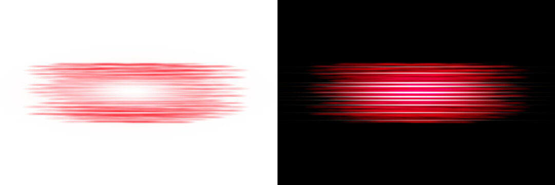 Abstract red light speed lines transparent black background futuristic digital effect