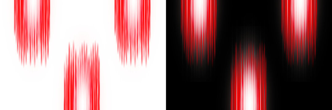 Abstract red vertical light speed lines transparent black background futuristic digital effect