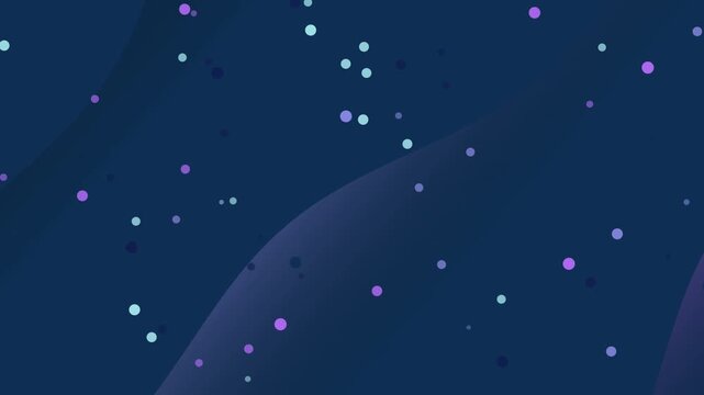 Abstract Dark Blue Background with Glowing Stars and Swirling Nebula Effect.