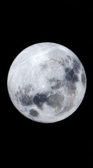 Fototapeta premium faraway. A striking close-up of the full moon, revealing intricate crater details against the dark night sky. STEM education sheets, lab safety posters, designed for biotech research communications. 