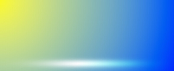 Blue yellow studio stage background with soft gradient