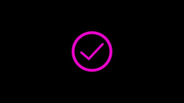 Pink Check Mark Inside Circle tick symbol