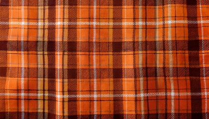 Orange Brown Plaid Fabric Textile Design