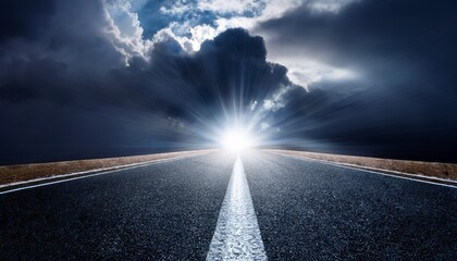 A Single Bright Light Shines Through Dark Clouds Illuminating A Path Forward Symbolizing Hope And Overcoming Adversity A Beacon Of Light Against A Stormy Sky Bright Success Optimism