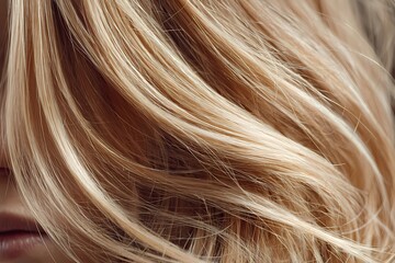 Naklejka premium Close-up view of hair showing texture and movement in natural light during a casual indoor setting