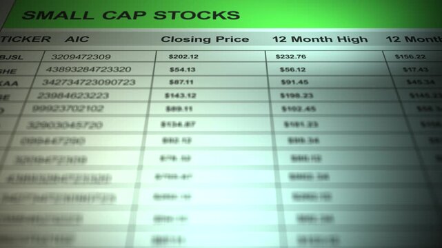 Spreadsheet Containing Generic Mutual Fund Investment Portfolio
