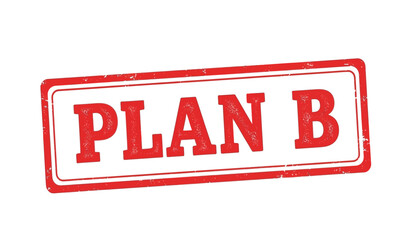 Red rubber stamp with plan b text on for alternative or backup concept © ARSM D