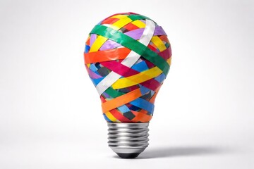 Light Bulb Illustration Made from Colorful Tape