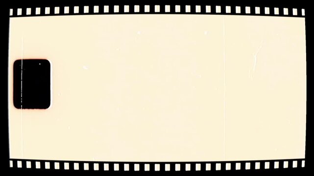 Old Scrolling Film Reel, Super 8 Film Frame, Noise, Dust, Film Burn Overlay, Transition Effect.