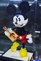 Naklejka premium Moscow, Russia. - June 23, 2025: Lego construction kit, old models. Collection of the famous toy series