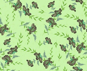 Obraz premium Timeless hand-drawn floral seamless pattern