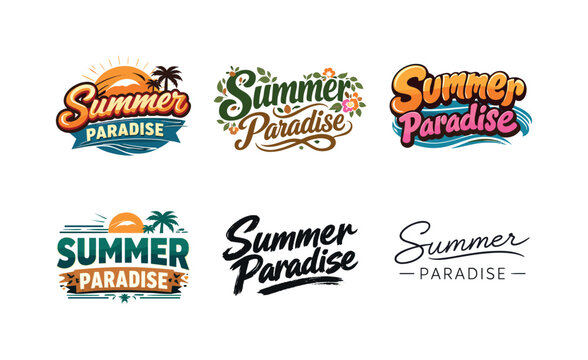 Classic throwback style. Set lettering. harmonious lettering variations of the same emblematic concept, each with different