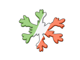 Obraz premium Colored snowflake on a transparent background