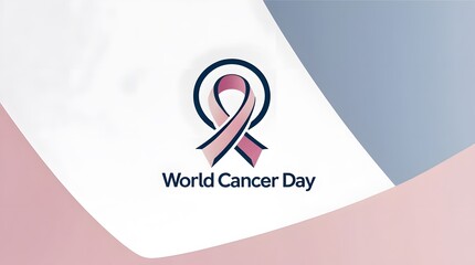 Minimalist Geometric Cancer Awareness Design with Soft Color Palette