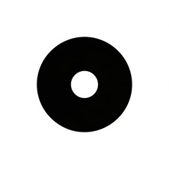 Modern minimalist design element with black circle and white center