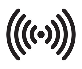 Wireless signal transmission icon showing radio wave broadcast for connectivity and network access