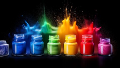 Primary Colors Artistic Illustration On Black Background