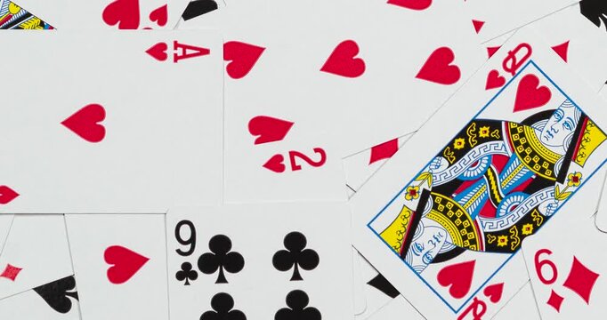 A common card deck background rotating