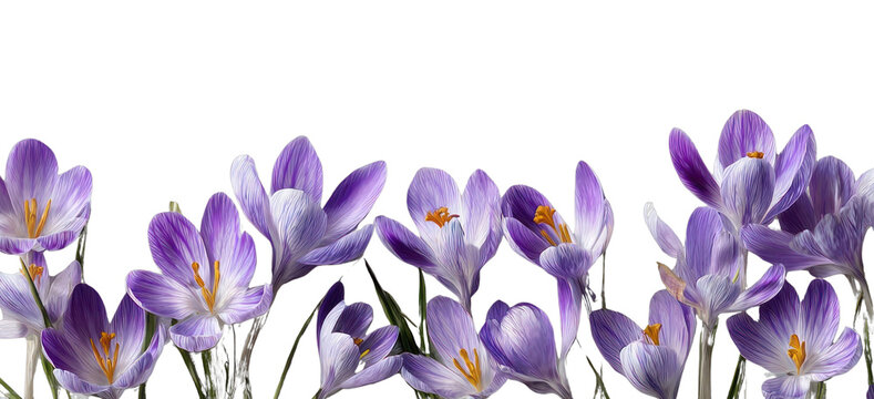 PNG Spring Crocus flower border background botanical crocus.
