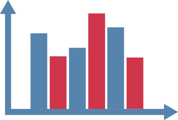 Column chart color icon. Infographic data symbol