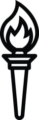 Fototapeta premium Silhouette of a torch with flame